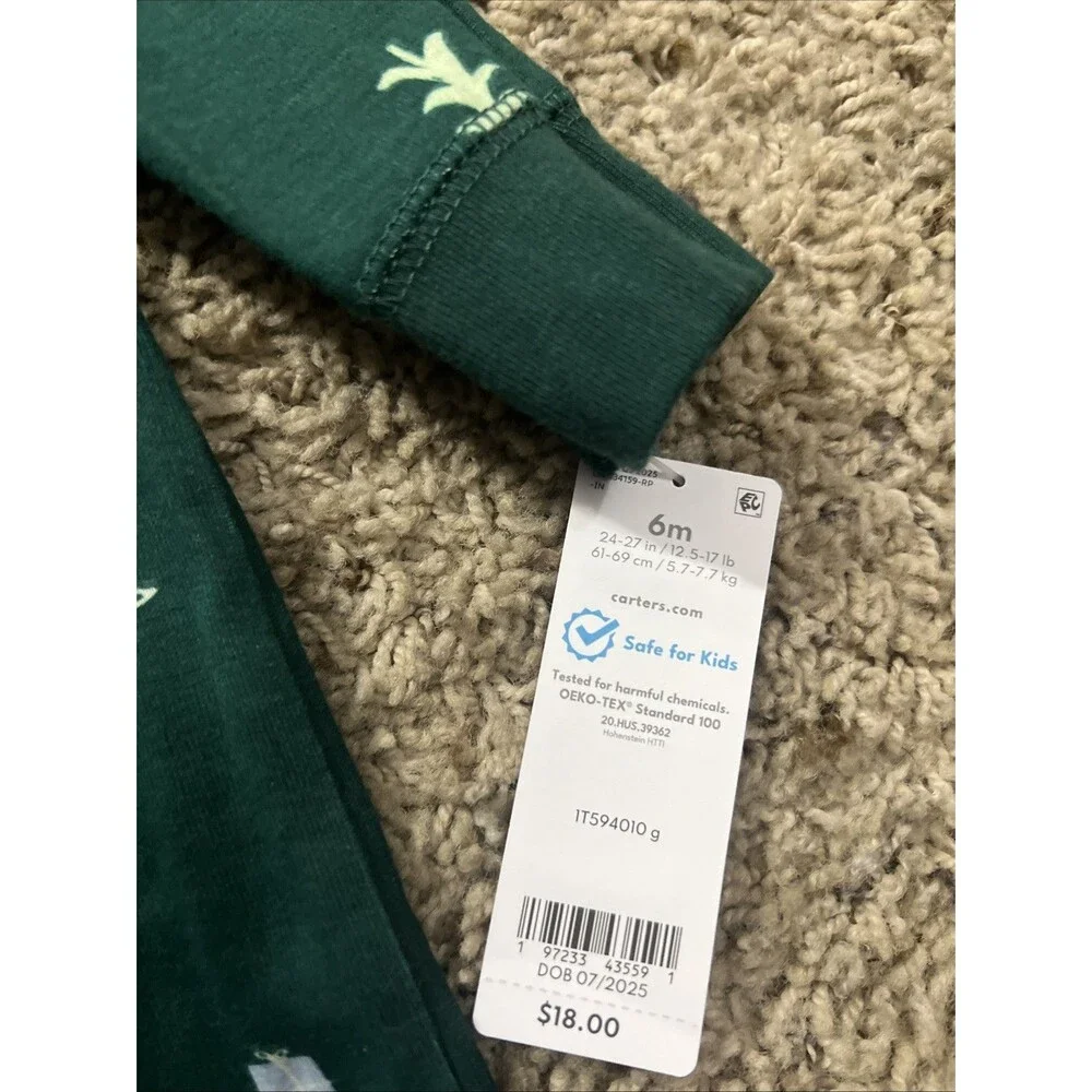 Carter’s Baby Green Trees 100% Cotton Long-sleeve Sleep&play Pajamas‎ 6 Months